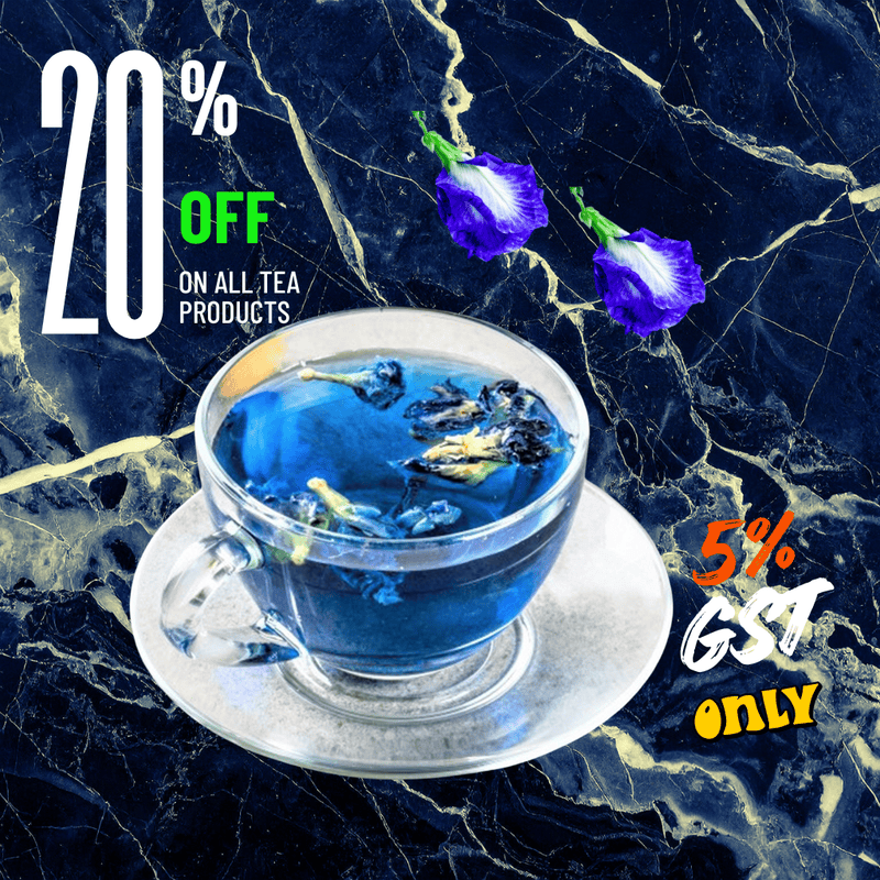Growv Naturals Blue Pea Flower Tea – 100% Natural Detox & Antioxidant | 30 Bags